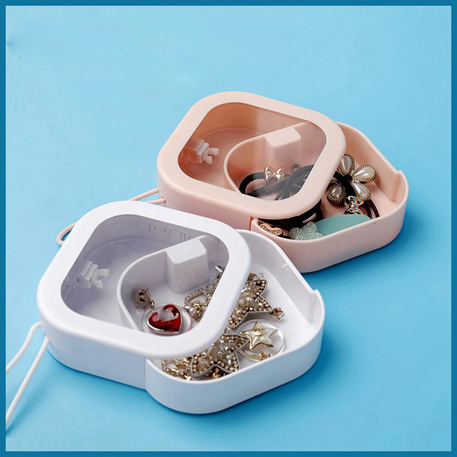 Portable Mini Storage Box For Small Item Carry-on Clear Flip Jewelry Beads Candy Hairpin Pills Organizer Box For Home Travel