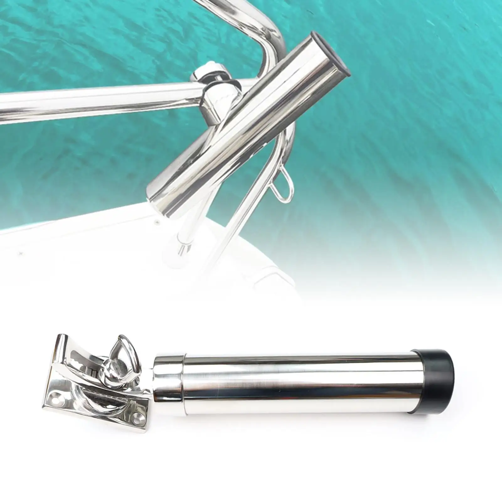 

360 Degree Adjustable Fishing Rod Holder, Rectangular Base, Heavy Duty Holder, Deck Mount Fishing Rod Rack for Ship Yacht