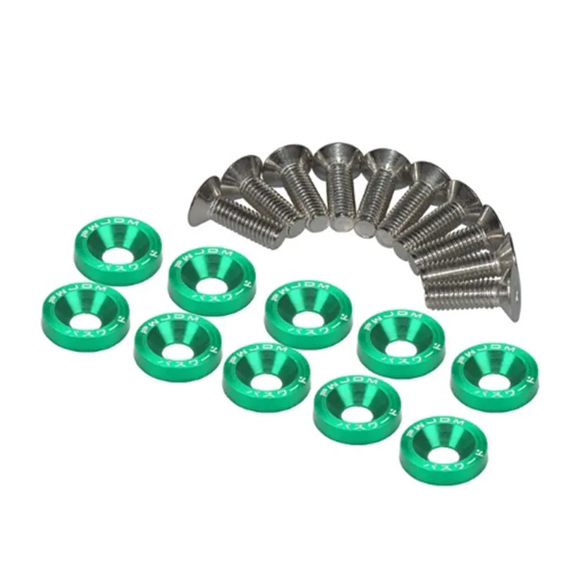 10 STUKS M6 Auto Gemodificeerde Bevestigingsmiddelen Spatbordring Bumper Motor Concave Schroeven Spatbordring Auto Styling Pakking Kentekenplaatbouten