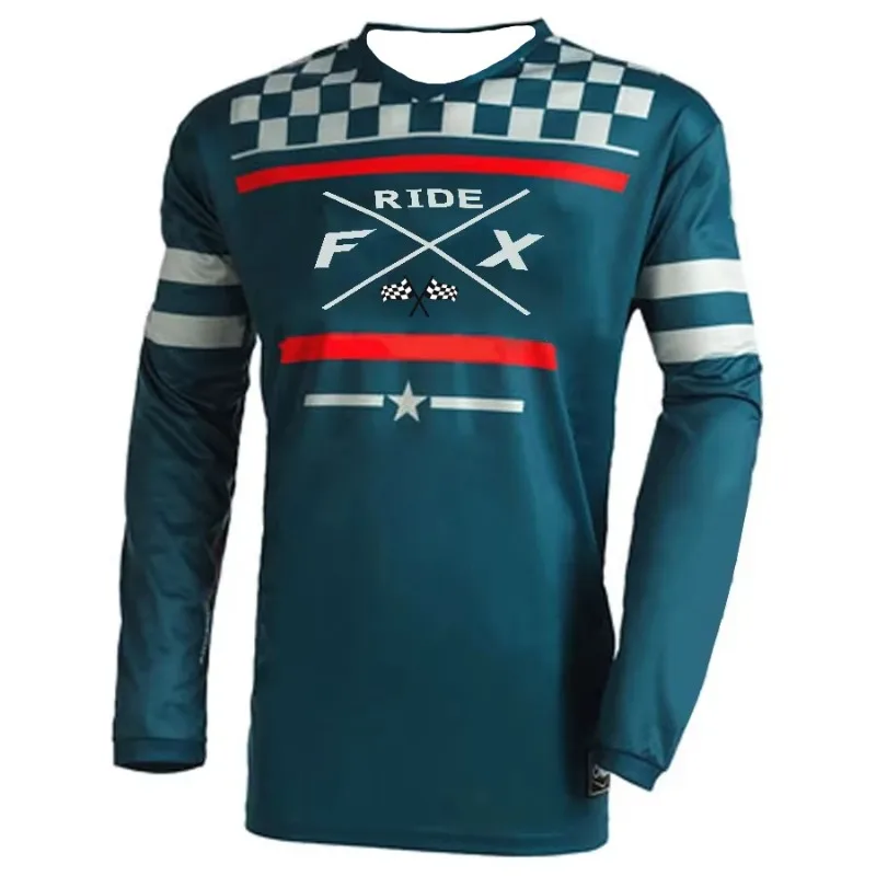 دراجة نارية ركوب سباق السيارات قميص طويل الأكمام الرجال والنساء تي شيرت على الطرق الوعرة الرياضة عادية تنفس التجفيف السريع الملابس