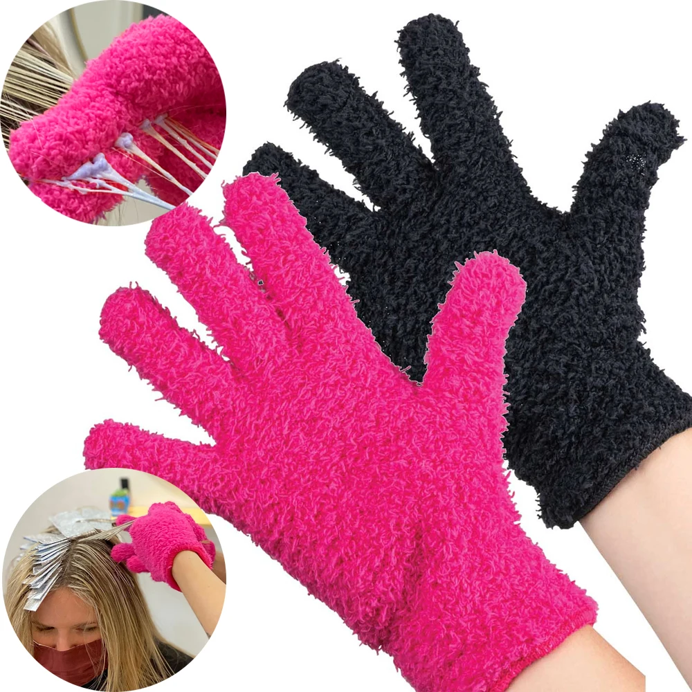 

2pcs Hair Dye Gloves Bleach Blender Hairdressing Glove Salon Perm Curling Heat Resistant Finger Glove Hairstylist Accessories