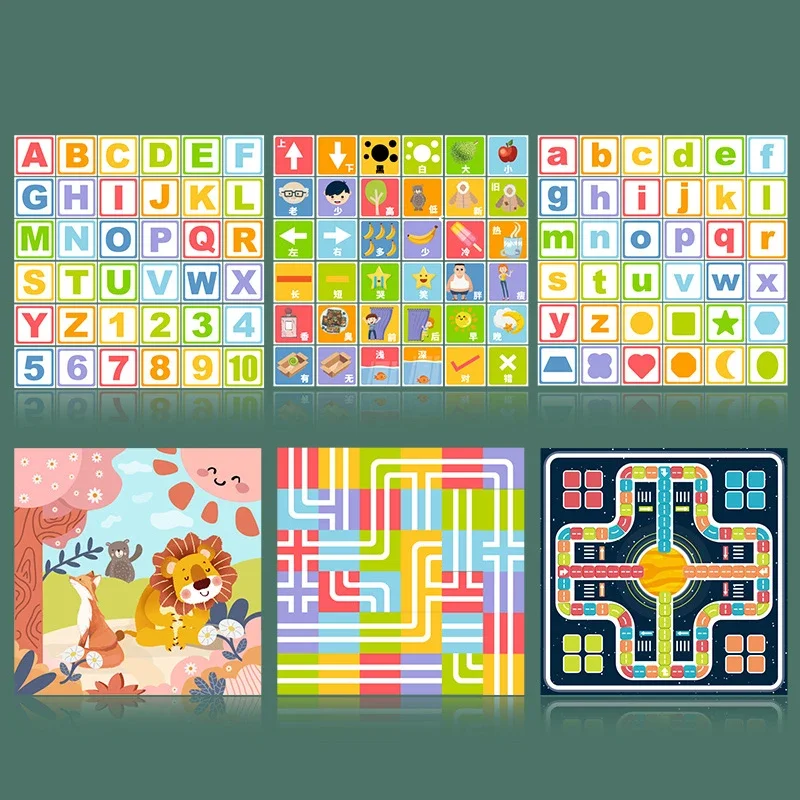 Bambini 3D Track Scacchi in legno Giochi Montessori Educazione Building Blocks Giocattoli Alfabeto animale Cognizione digitale Giocattoli Regali