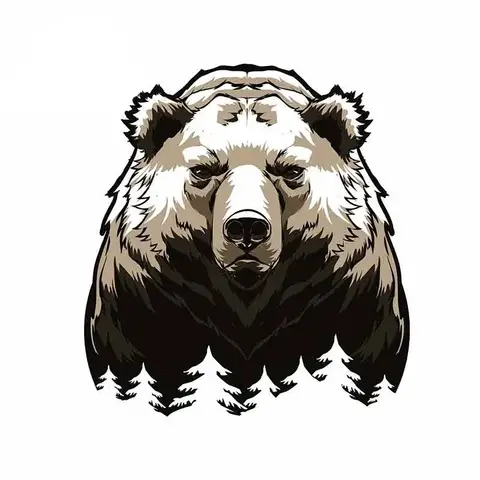 New Design Big Bear Car Bumper Window Sticker Scratch Repair Decal Vinyl Car Packaging Motorcycle Camper Decorative Decal, 13cm