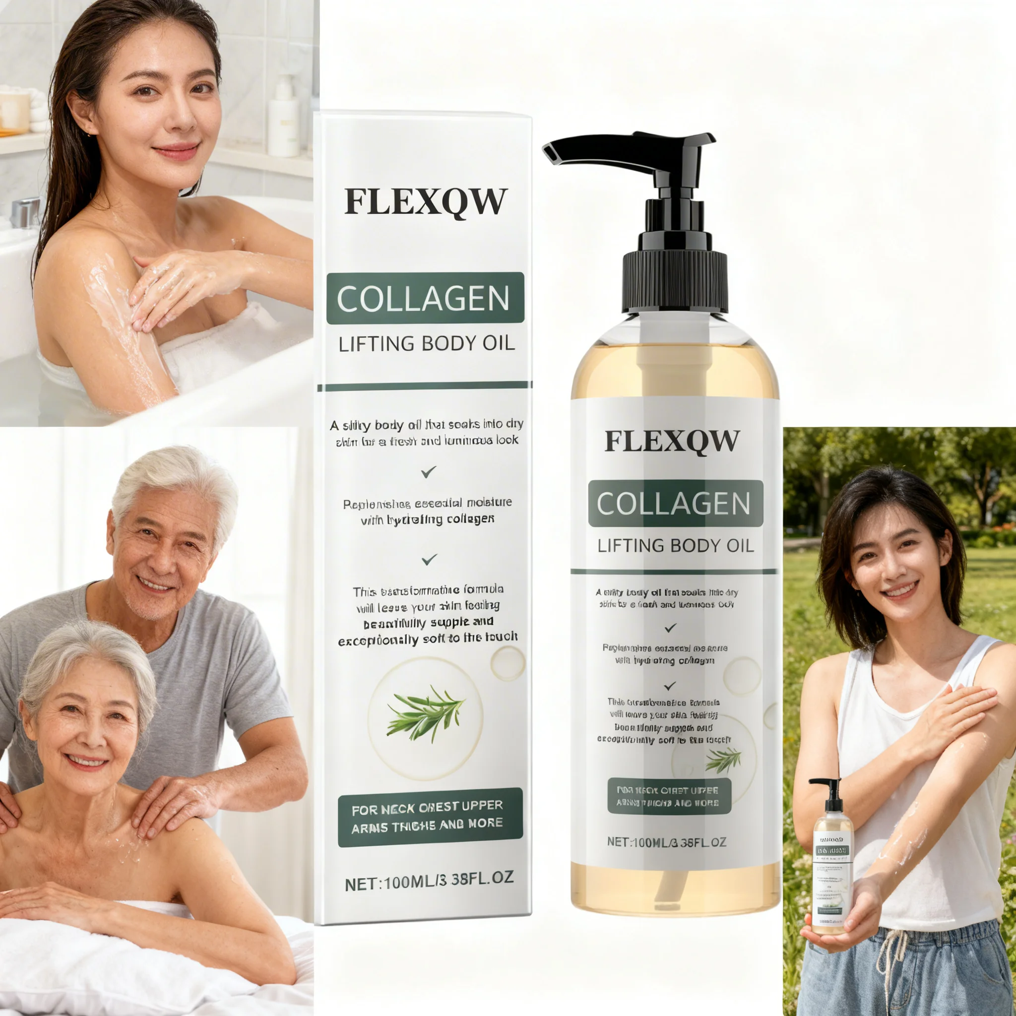 1/2/3pcs Collagen Body Oil Tighten Skin Elasticity Increased Moisturizing Body Smooth Non-greasy Rosemary After Shower Body Oil