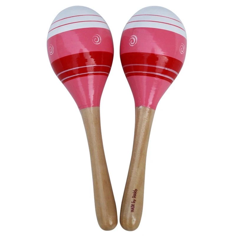 Maracas Hand Percussion Rattles, Wooden Rumba Shaker Musical Instrument For Kids Adults, Set Of 2,Red Easy Install Easy To Use