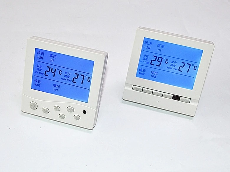 مكيف الهواء المركزي LCD ترموستات شاشة تعمل باللمس التحكم الذكي في درجة الحرارة لوحة التبديل ملف المروحة #6