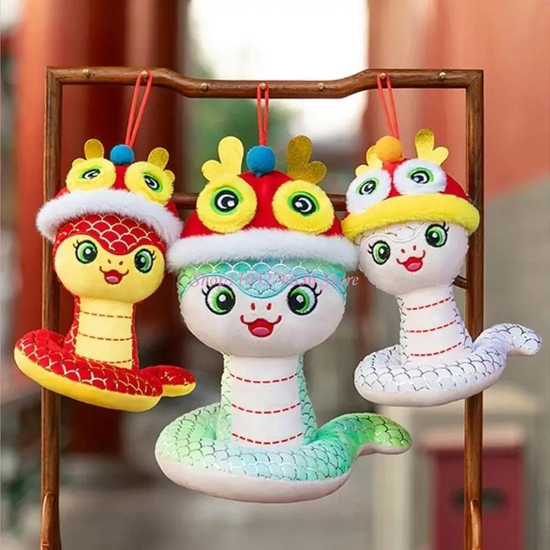 R6FD Plush Snake Doll Chinese New Year Symbolic Wisdoms Zodiacal Plush Toy for Home
