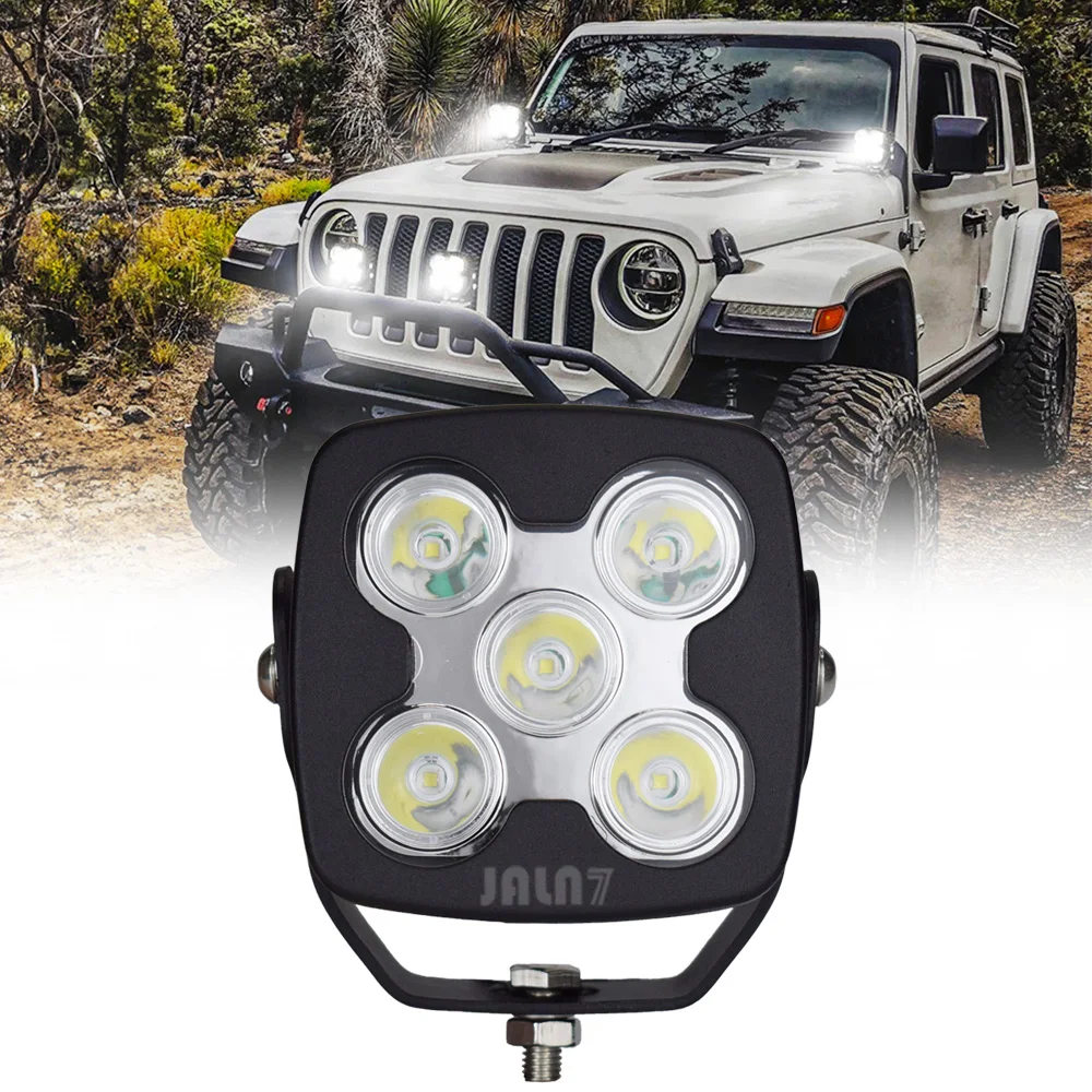 Hyperspot LED Offroad Light Pods 4.4Inch 50W 7500LM White Cube Spot Beam Jeep Wrangler 4x4 Motorhome ATV UTV Pickup Truck Tacoma