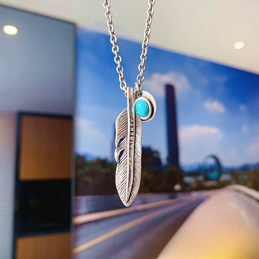 

Takahashi NorthWorks Feather Sterling Silver Necklace Men's Tide Light Luxury High Design Niche ins Hip Hop Accessories