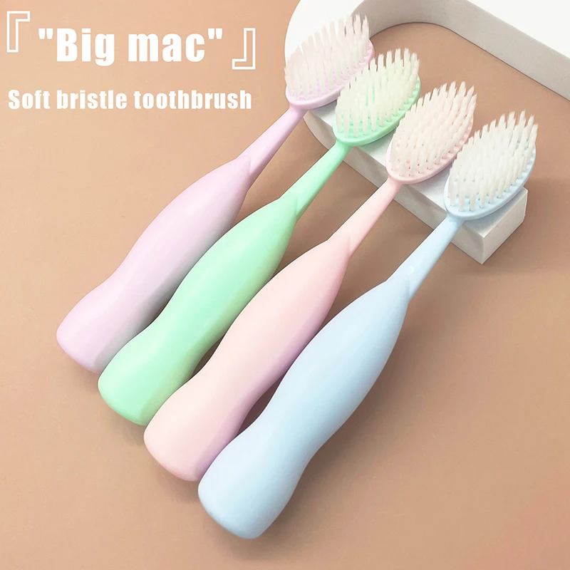 Brosse à dents à grosse tête pour les soins bucco-dentaires, livres oraux profonds, poils souples, brosse à dents manuelle pour couple, brosse à dents mignonne