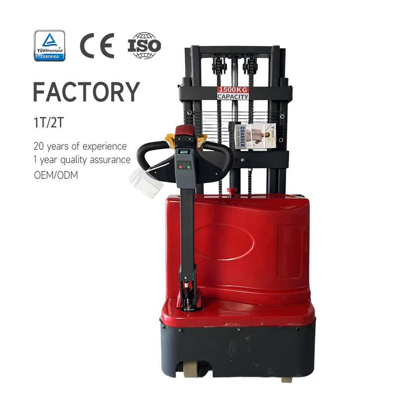 Versatile 1000Kg 1500Kg 2000Kg 3M 4 M Electric Pallet Lift Stacker With Factory Price #4