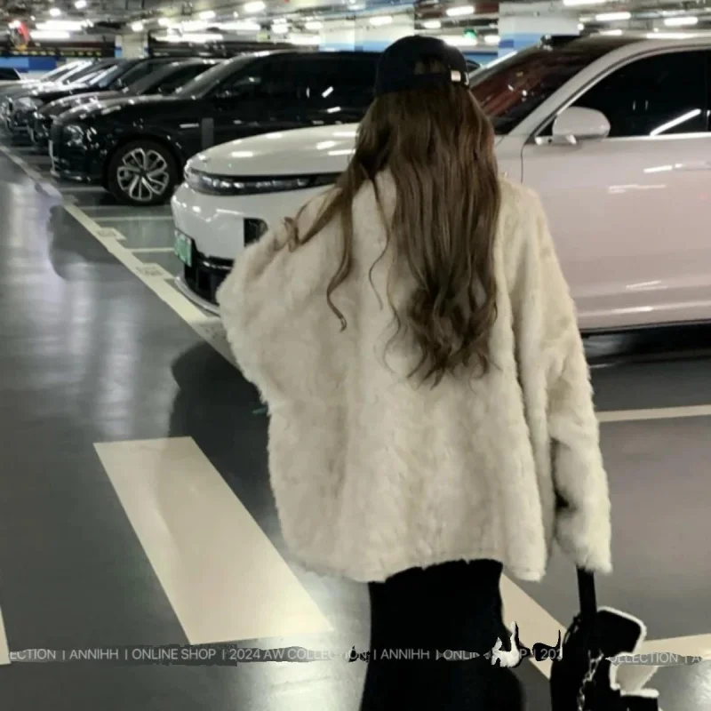 New Fur Winter Lazy Loose Style No Button Design Fur Coat Imitation Mink Fur Oversized Fur Coat