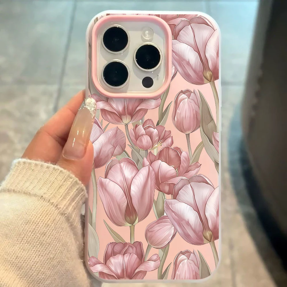 für Xiaomi Redmi Note 14 13 12 11 10 Pro Plus 4G 5G Redmi 14C 13C 15C Vintage Tulpenblumen INS Handyhülle Silikon TPU Cover – Detail 2
