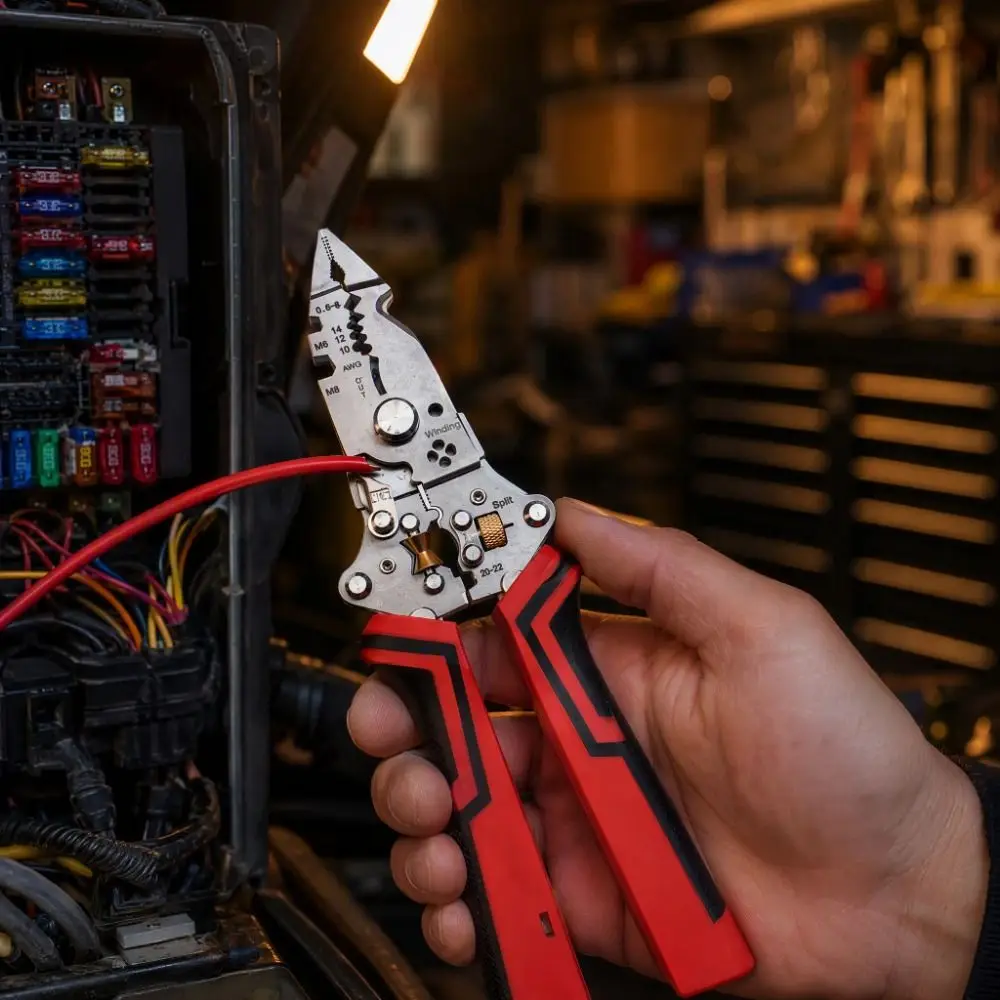 Foldable Wire Stripping Pliers Rechargeable with Voltage Tester Wire Stripper Cable Cutting Terminal Crimping Tool