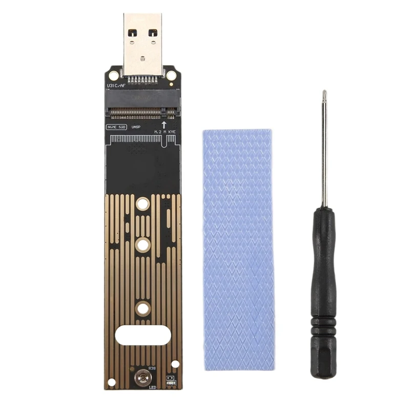 

1 Set NVME USB Adapter Internal Riser Card 10Gbps USB3.1 Gen 2 For M2 Nvme 2230 2242 2260 2280 SSD