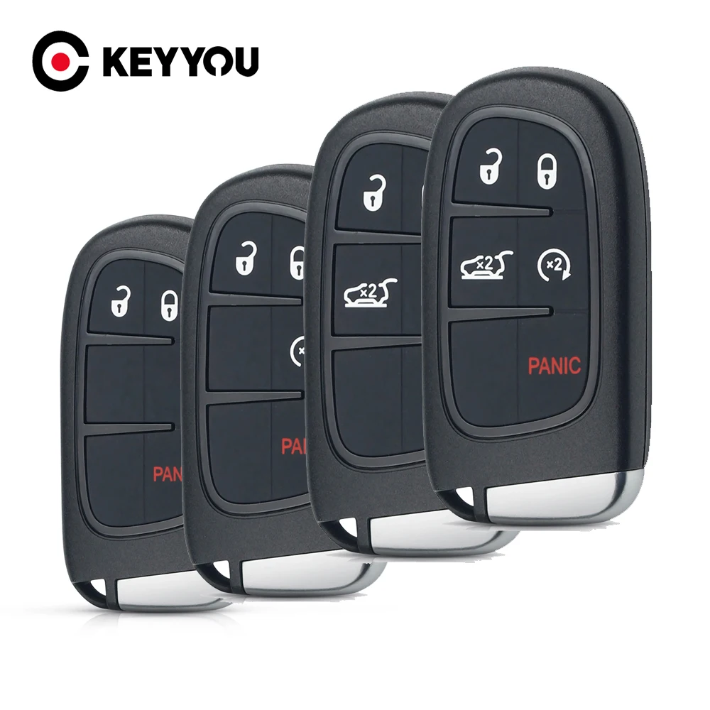 

KEYYOU Remote Car Key Case Shell For Jeep Grand Cherokee Dodge Ram 1500 Journey Dart Challenger Durango 2/3/4/5 Buttons