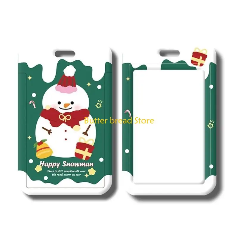 W89C Christmas Lanyard with Keychain Badge Lanyard Card Holder Beautiful Neck Strap