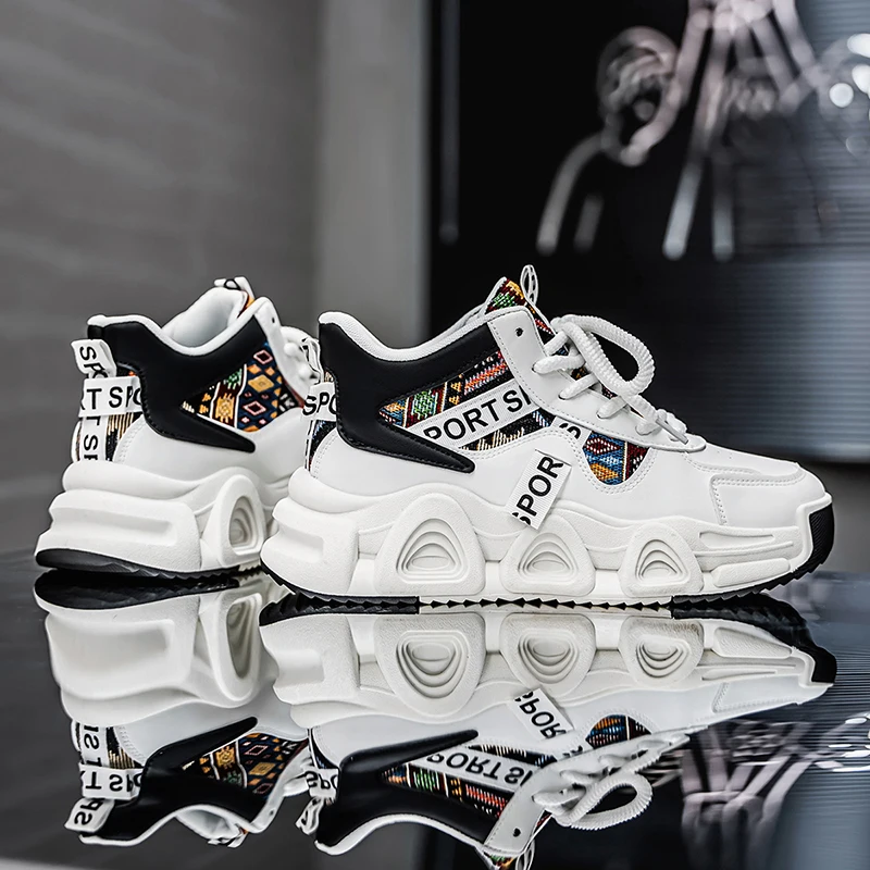 Men's high-top casual sneakers four seasons new breathable lightweight soft-sole outdoor racing running shoes speed sports shoes