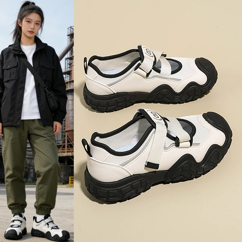 Женские повседневные кроссовки Off-White на липучках |   Непромокаемые походные ботинки с толстой подошвой для активного отдыха |   Дышащие кроссовки из сетчатого материала