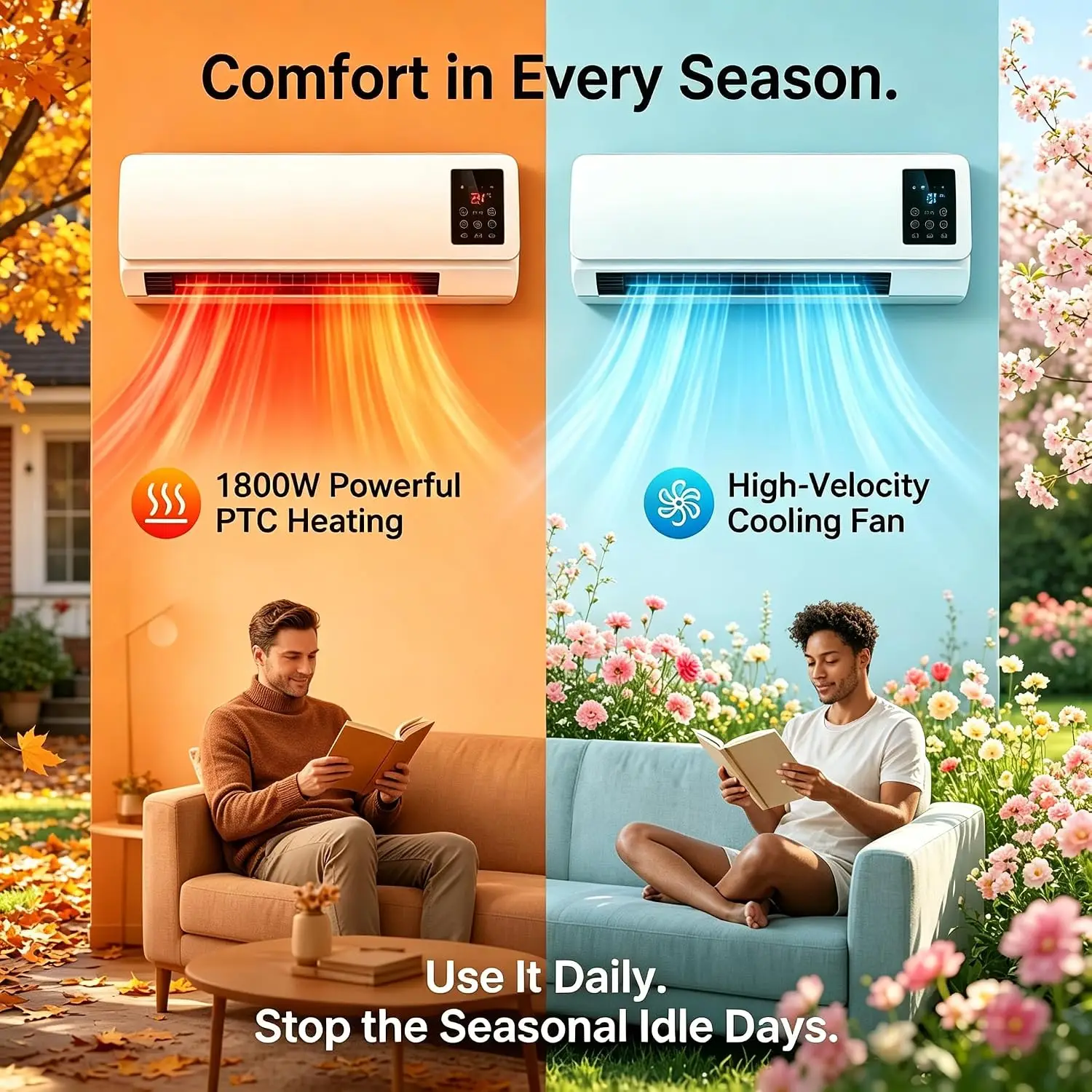 Wall Ac Unit No Window, Wall Unit Air Conditioner, Portable Wall Air Conditioner, Smart Room Ac Unit, Smart Room Ac Unit With Remote Timer (White)