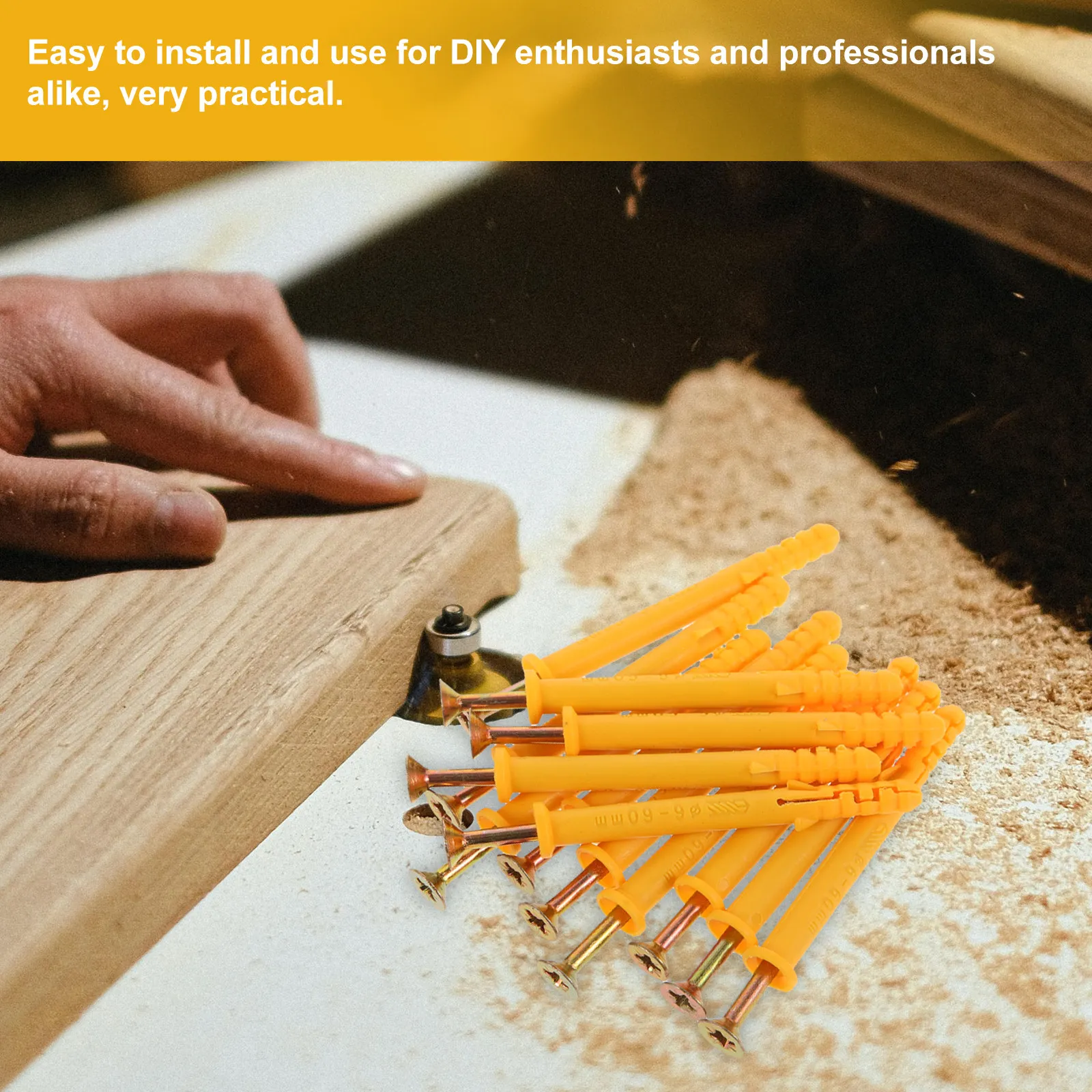50Sets Wall Anchor Drywall Screw Heavy Duty Expansion Tube Assorted Sizes for Home Repair Decoration DIY Wall Plug Kit