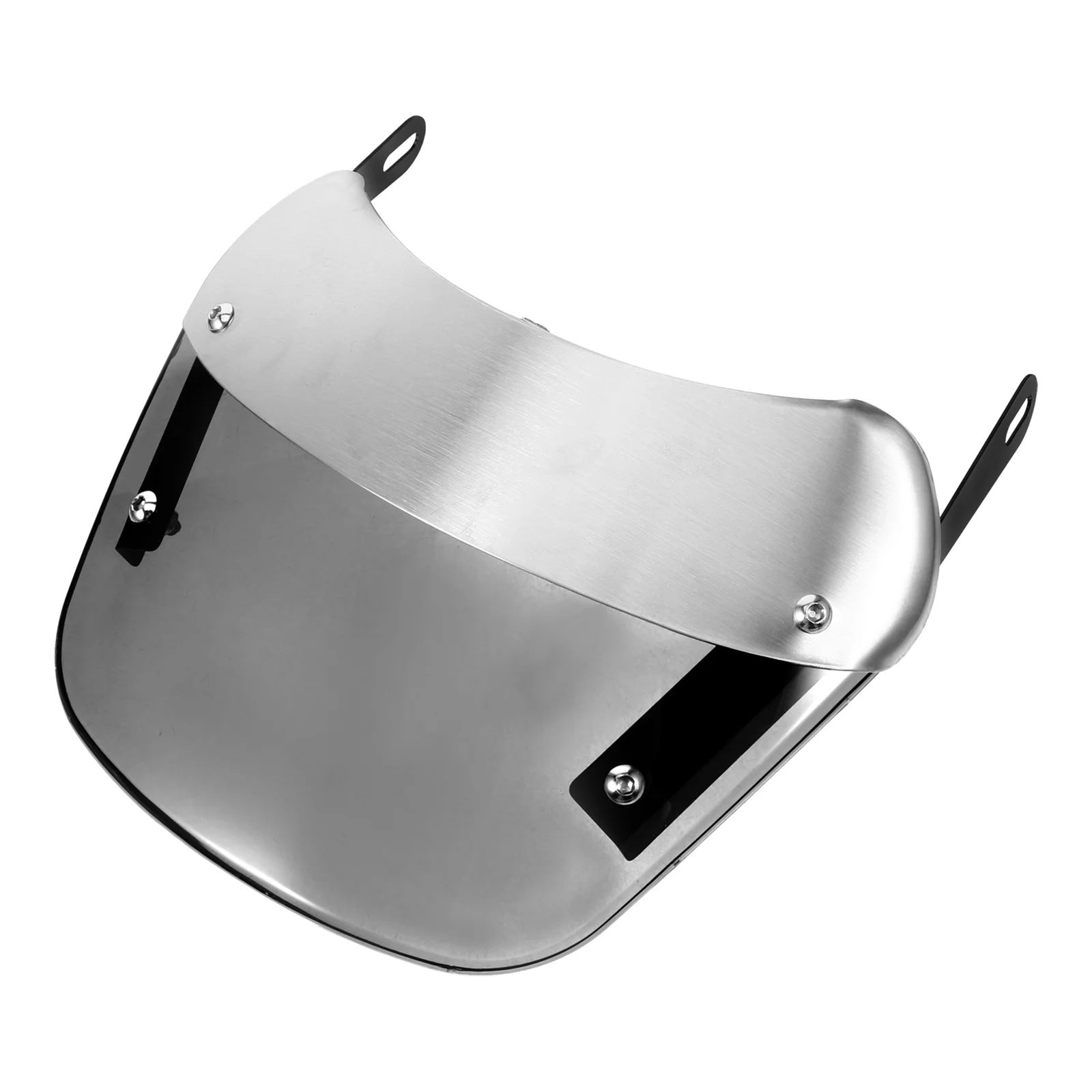 

Motorcycle Electric Scooter Windscreen 5-7 Inch Round Light Retro Iron Grey Plastic Universal Fit Windshield Deflector Easy