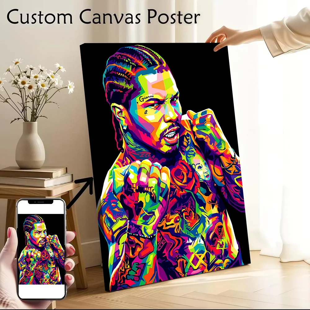 Gervonta Davis Pop Art Portrait Printed Canvas Poster Personalized High Quality Wall Art Paintings for Home Decor Accessories