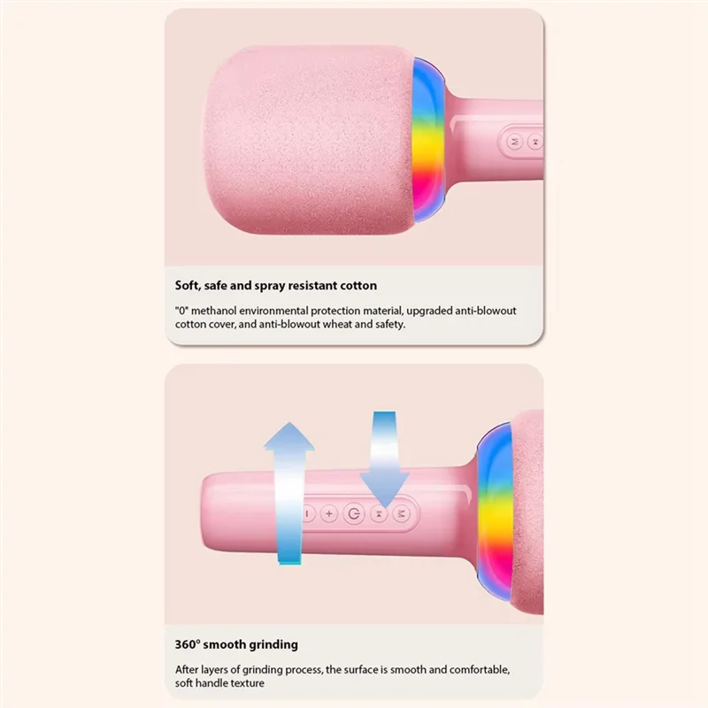 

M13kkaraoke Microphone Speaker Portable Handheld Karaoke Microphone Noise Reduction LED Lights Wireless BT Microphone For Home P