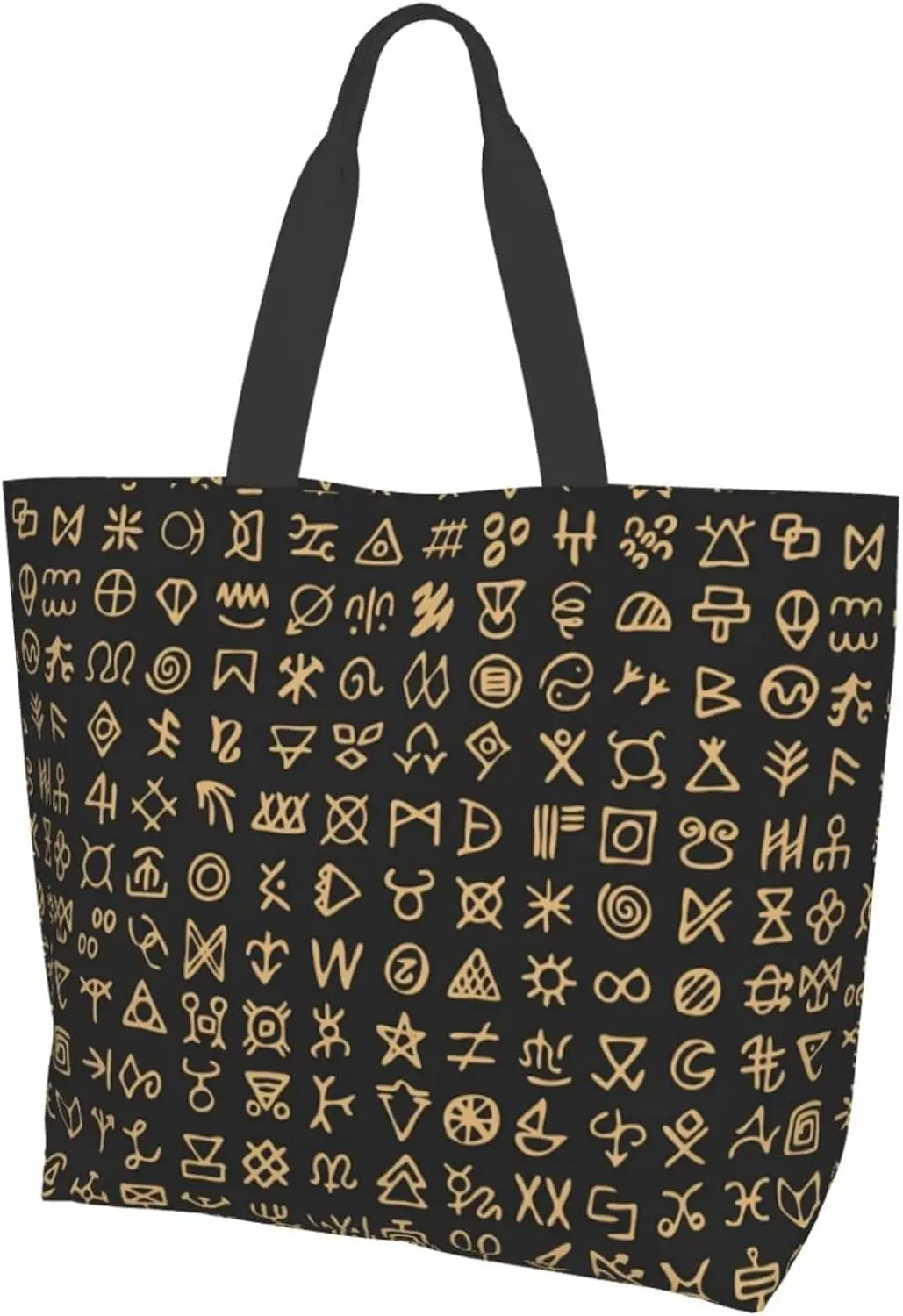 Cuneiform of Egyptian Tote Shoulder Bag Hieroglyphs Bags Storage Handle Shopping Bag Portable Egypt Bag Machine Washable