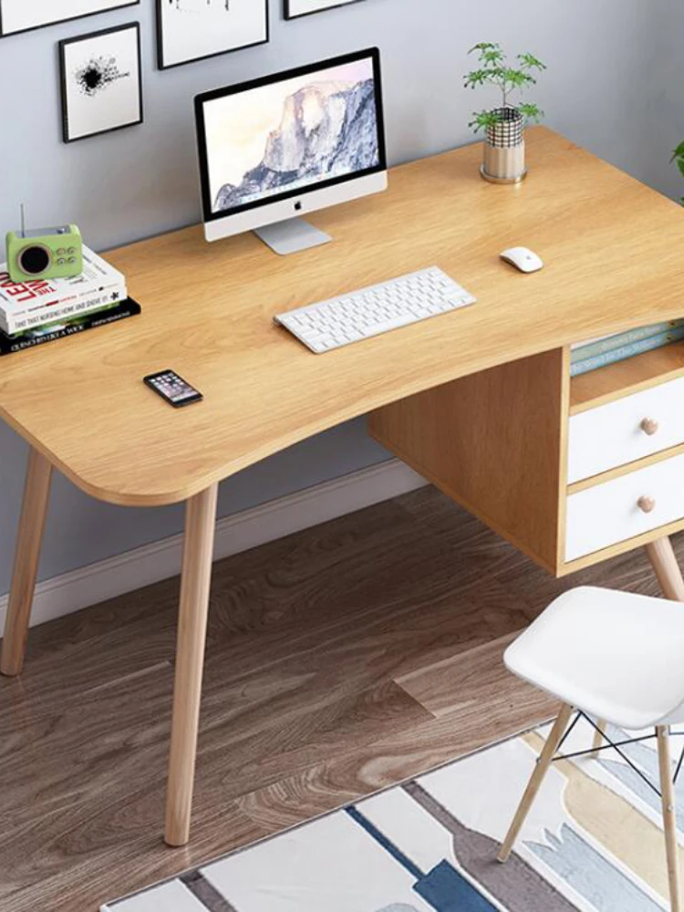 Modern desk home computer desk desktop notebook student writing desk office bedroom solid wood leg table