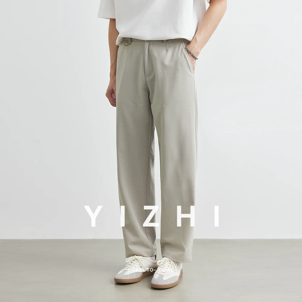 Men's Straight Casual Suit Pants 2025 Summer New Fashion Business Commuter Work Casual Pants Men's Suit Pants