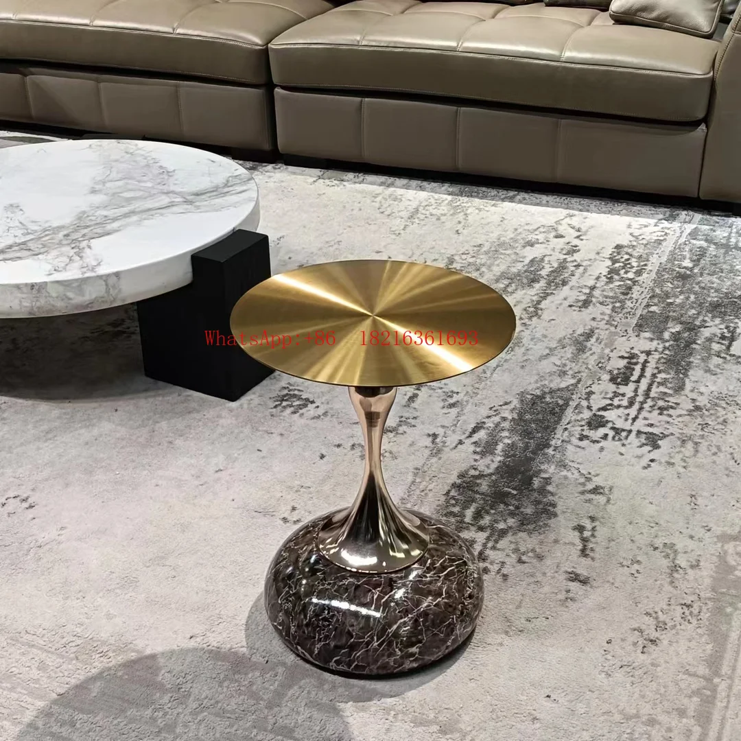 Light Luxury Living Room Coffee Table Sofa Side High Sense Round Simple Bedside Table Small Table