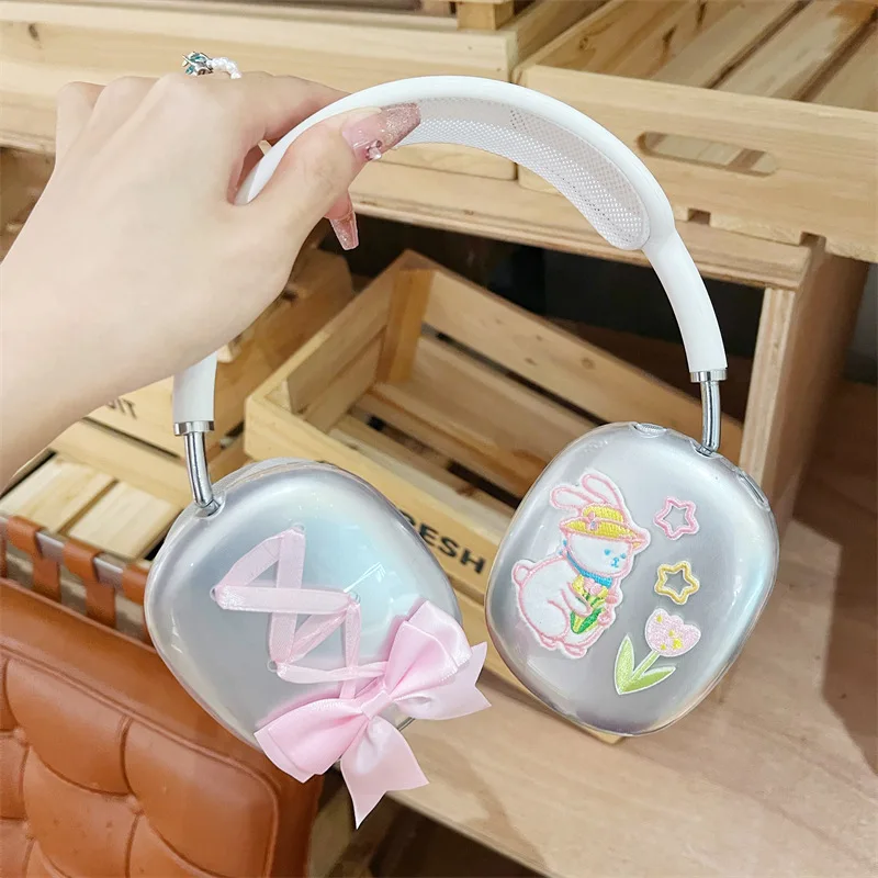 

Embroidered Rabbit Case for AirPods Max Protective Headset Headphone Airpod Max Case Cover