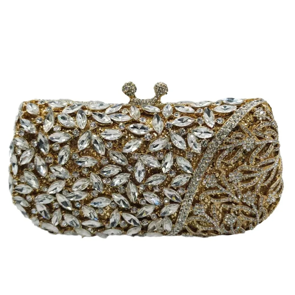 

Set Eyes, Empty Metal Diamond Clutch Bag. Ideal For Banquet Dresses, Creating Diamonds Look