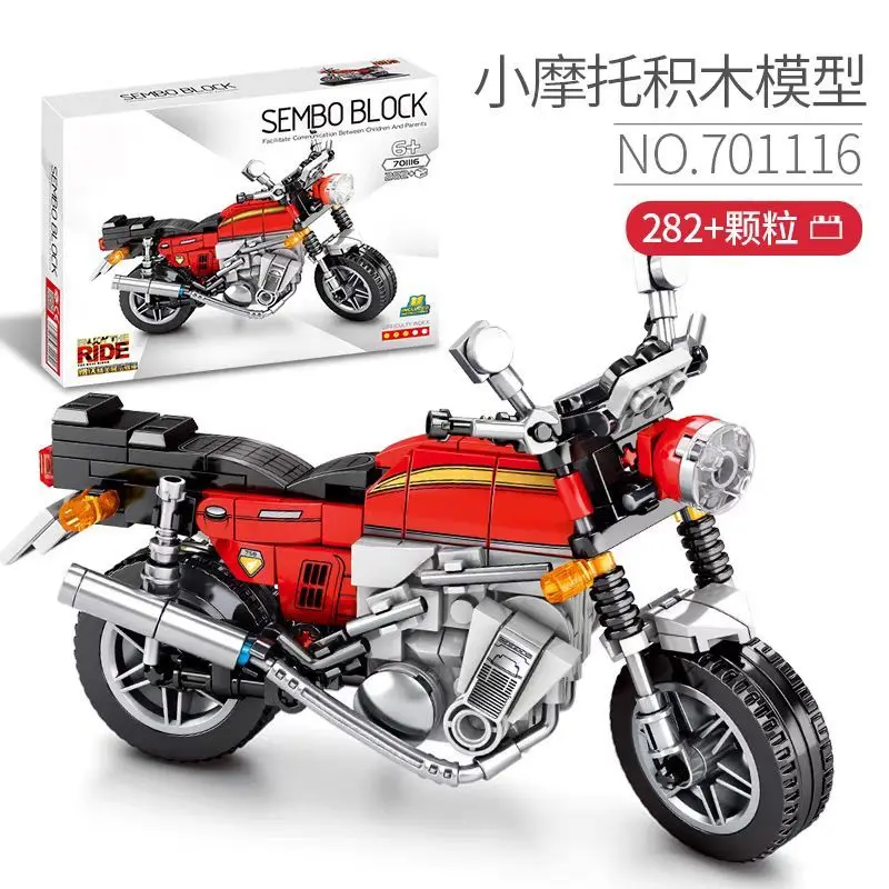 

Senbao Building Blocks Assembled Small Motorcycle Model Ornaments Educational Small Particles Inserted Children's Toy Boy Gifts.