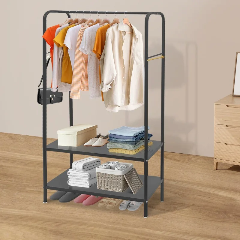 Furniture Clothes Rack with Bottom Shelves, Home Clothes Rack, Standing Clothes Rack New Coat Racks