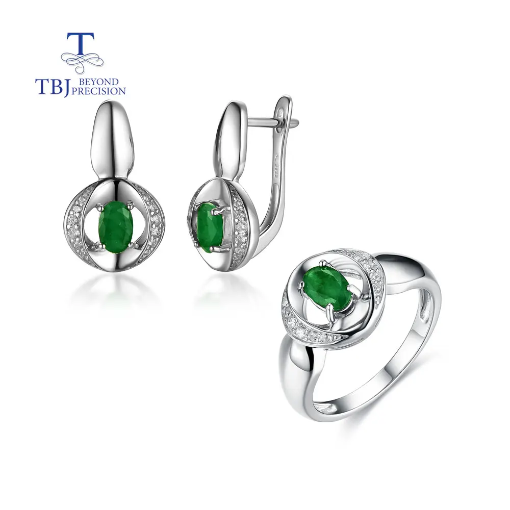 Natural Zambia emerald earring oval cut 4*6mm real gemstone fine jewelry 925 sterling silver for women mom wife nice gift