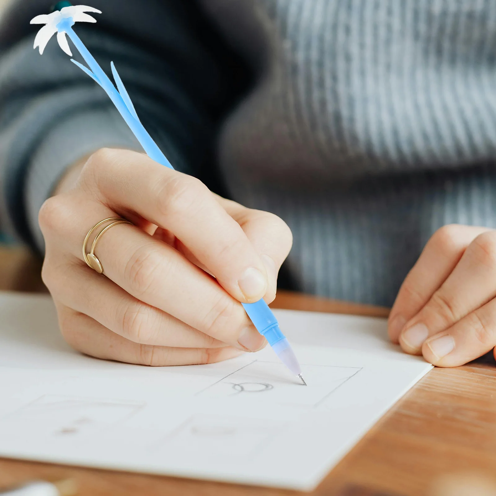 30Pcs Color Changing Flower Gel Pens Creative Design Smooth Writing Students School Stationery Accessories Flower Pen