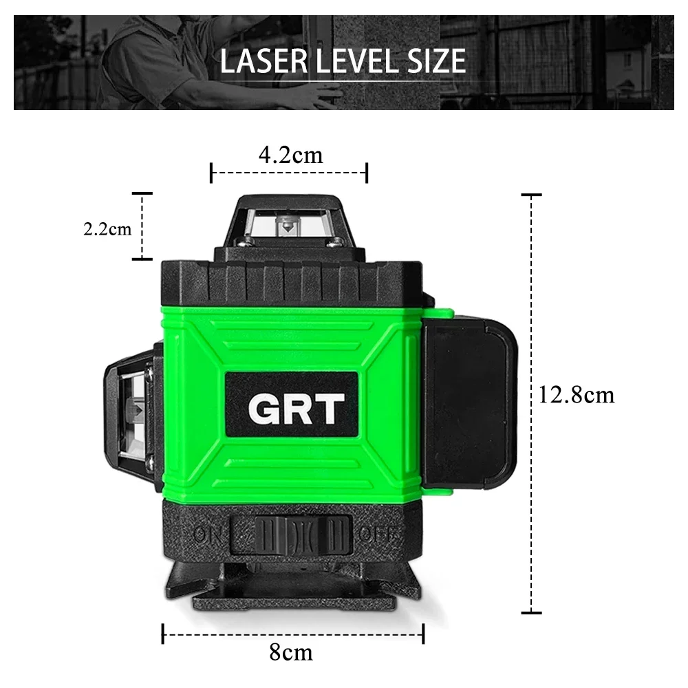 Poziom lasera 16 linii 4D samopoziomujące się 360 poziome i pionowe krzyżują się z Super mocnym zielony Laser poziom lasera лазерный уровень