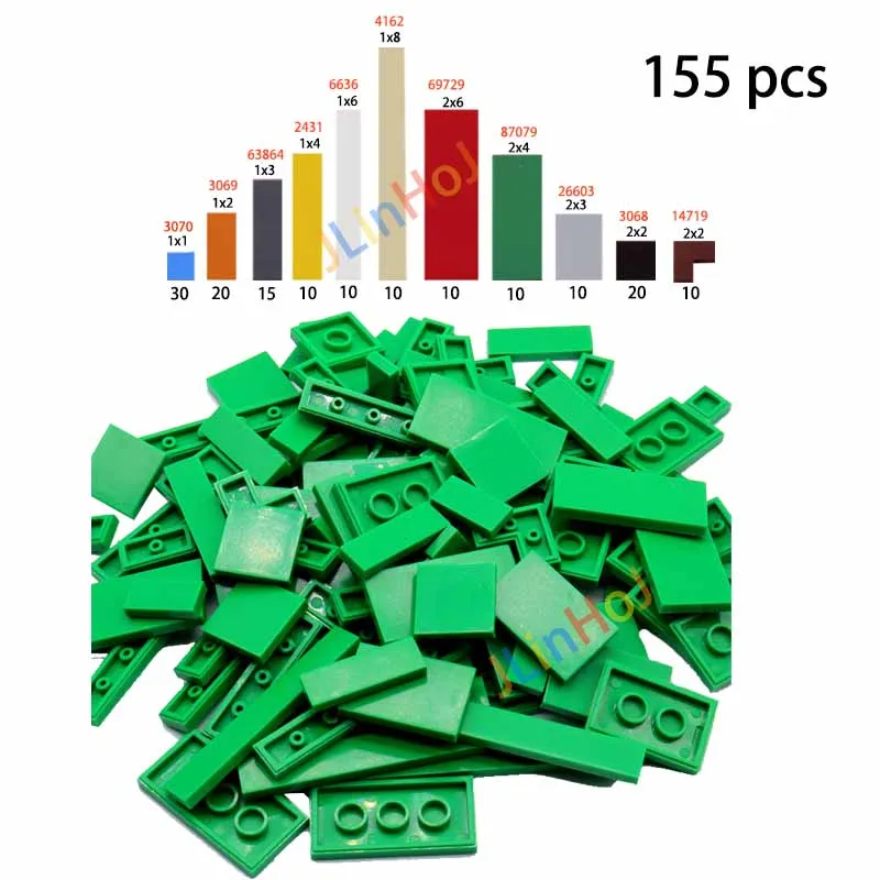 155PCS DIY155PCS2431 3068 รุ่นเรียบบาง Building Block ของเล่นอุปกรณ์เสริมปริศนาจํานวนมากของเล่นเด็ก