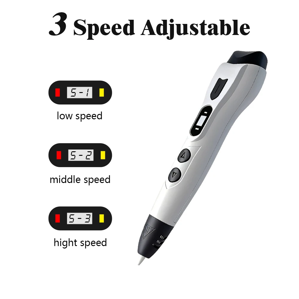Kids 06S Upgraded 3D Printing Pen LCD Display PLA ABS Filament DIY Handmade Drawing Toy Portable Gift for Birthday Christmas