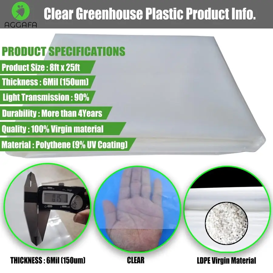 

mil 8ft x 25ft 100 Virgin Material. 5Layers Advanced Extrusion Technology for UV Protection, Antidrip, AntiFog, Thermal and Stre