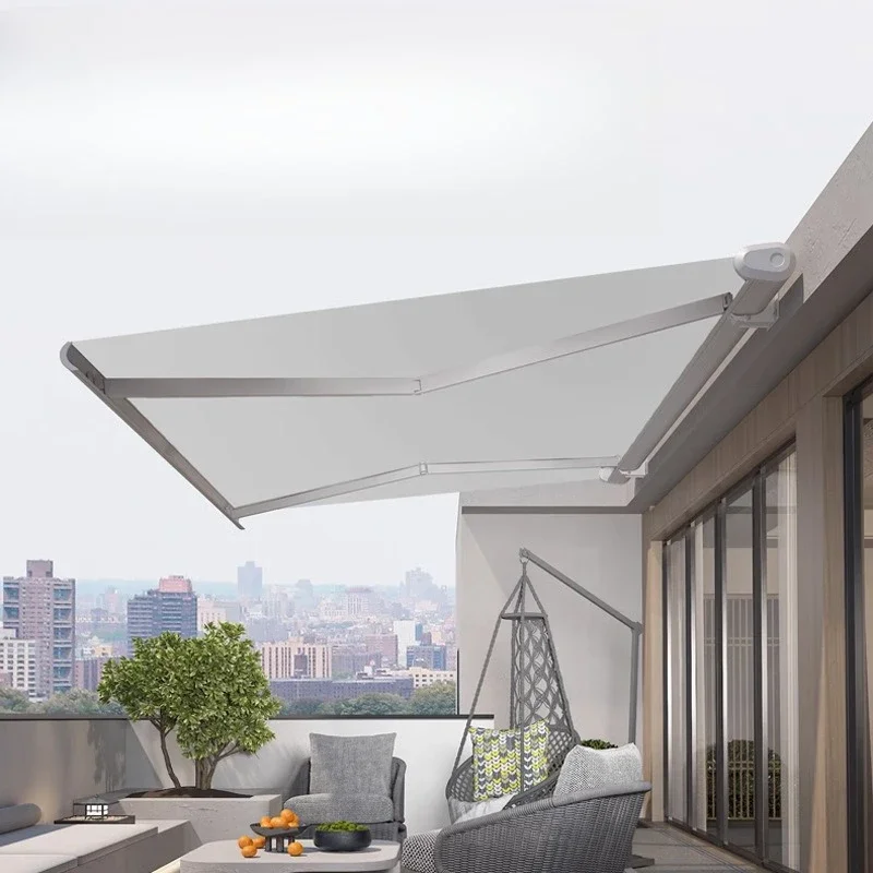Electric remote control canopy, automatic awning folding, telescopic villa courtyard