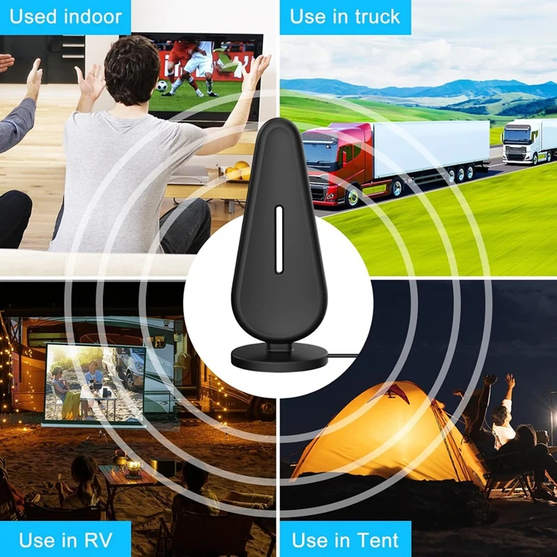 HDTV เสาอากาศทีวีดิจิตอลภายในอาคารพร้อมตัวขยายสัญญาณเสาอากาศทีวีระยะ560 + ไมล์สำหรับสมาร์ททีวี