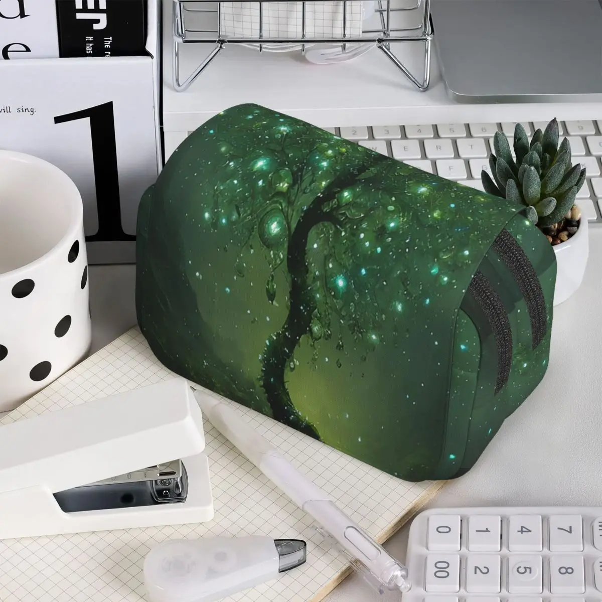 Magic Green Tree Pencil Case for Boy Girl Gifts Pen Box Pencil Bag Stationery Supplies Pen Holder Bag