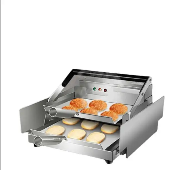 Independent Heating Temperature Knob Hamburger Electric Conveyor Toaster Hamburger Heating Machine