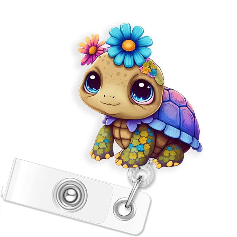 

Friendly turtle acrylic lanyard for nurses, doctors, and office professionals. A perfect gift for turtle lovers.