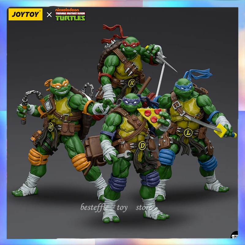 Joy Toy Ninja Turtles Anime Figure TMNT Leo Raphael Action Figures 1/18 Scale pvc figurine boy collection toys birthday gift