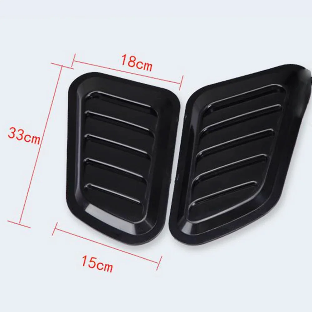 1 Pair Universal Car Vent Side Vent Hood Decoration Black/carbon Fiber Air Outlet Decorative Vents False Vents Hood Auto Decors