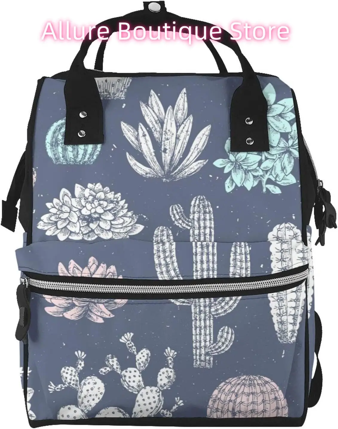 

Tropical Cactus Diaper Bag Backpack for Women Large Capacity Nappy Bag Multifunction Waterproof Mummy Backpacks for Mom Dad Esse